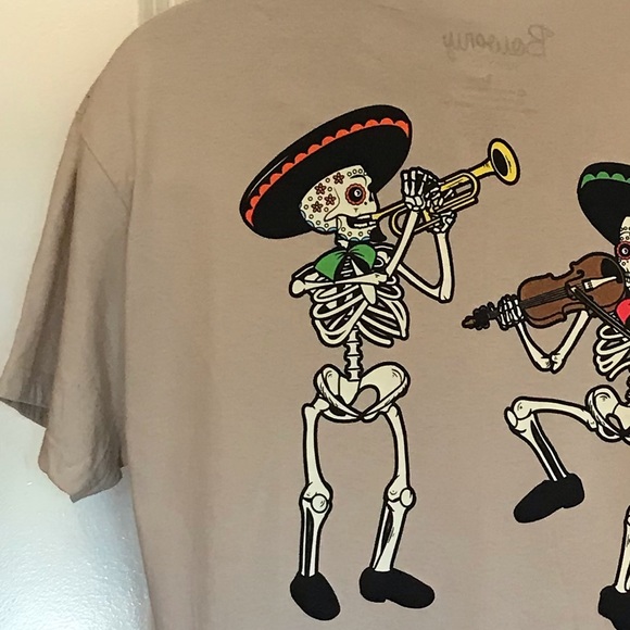 Mexican themed shirt with dancing skeletons.  Day of the dead.  NWOT. Size L. - Picture 8 of 9